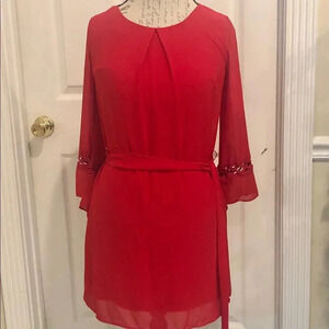 By and by dress /red bell sleeves /sz sm
